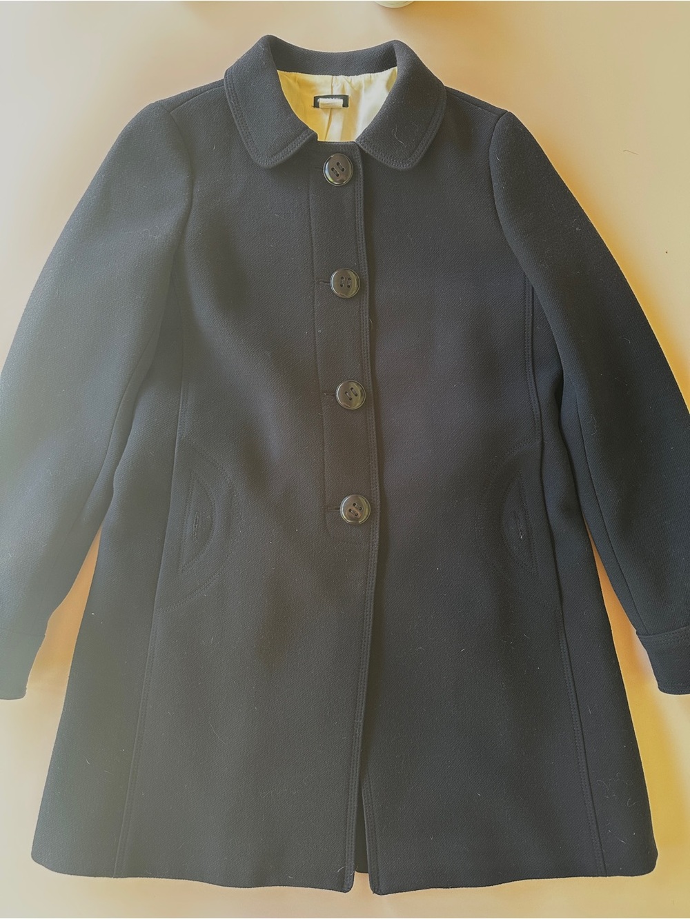 J. Crew Navy Wool blend Peacoat with Button Front